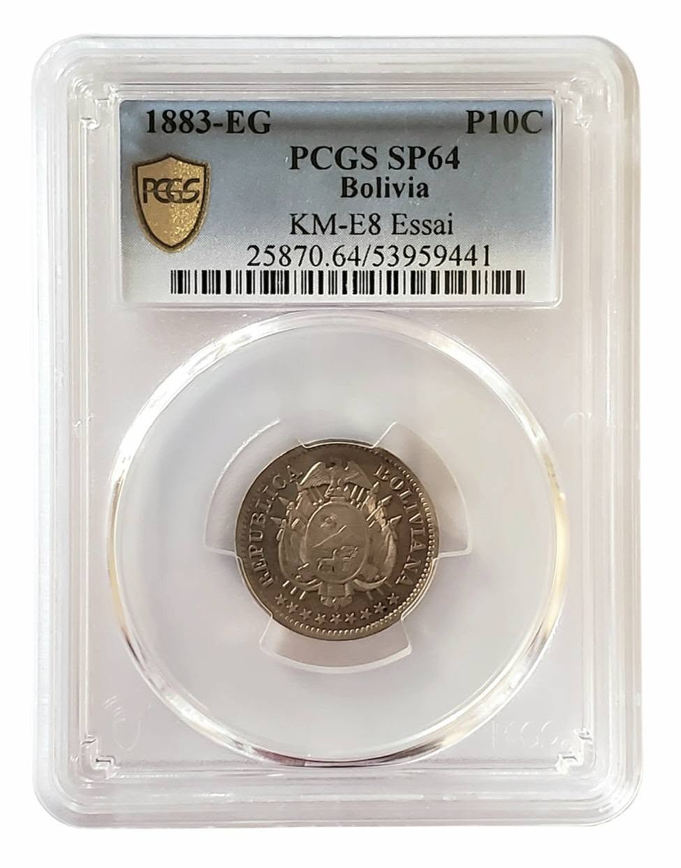 UN ESPÉCIMEN RECIÉN CERTIFICADO POR LA PROFESSIONAL COIN GRADING SERVICE, CON UN  GRADO DE SP64