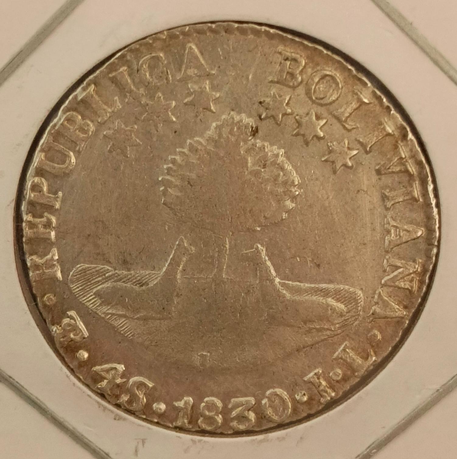 Reverso de 4 soles 1830 JL