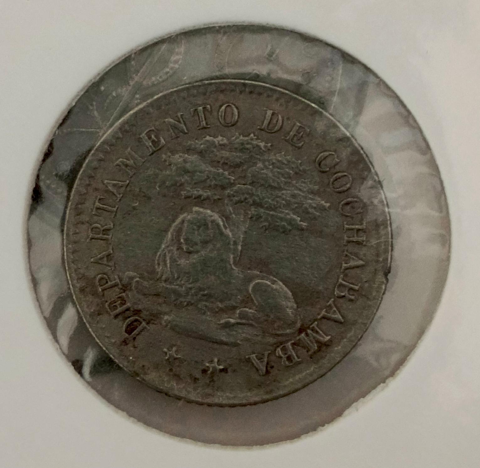 5 centavos token cochabamba 1876