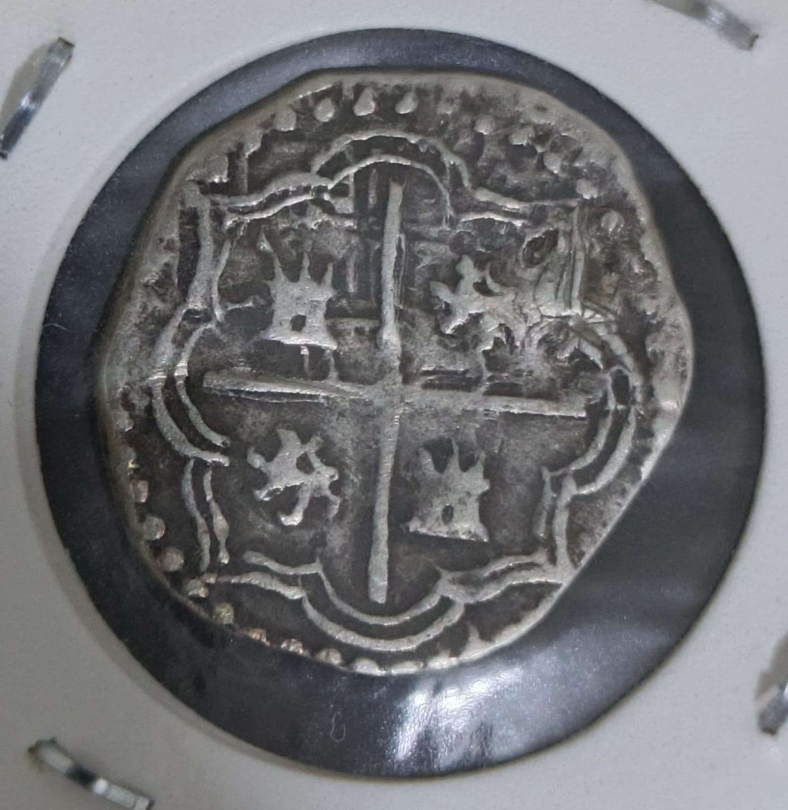 Reverso de 1 Real 1589/1600 Potosi. Felipe II Ballesteros Macuquina