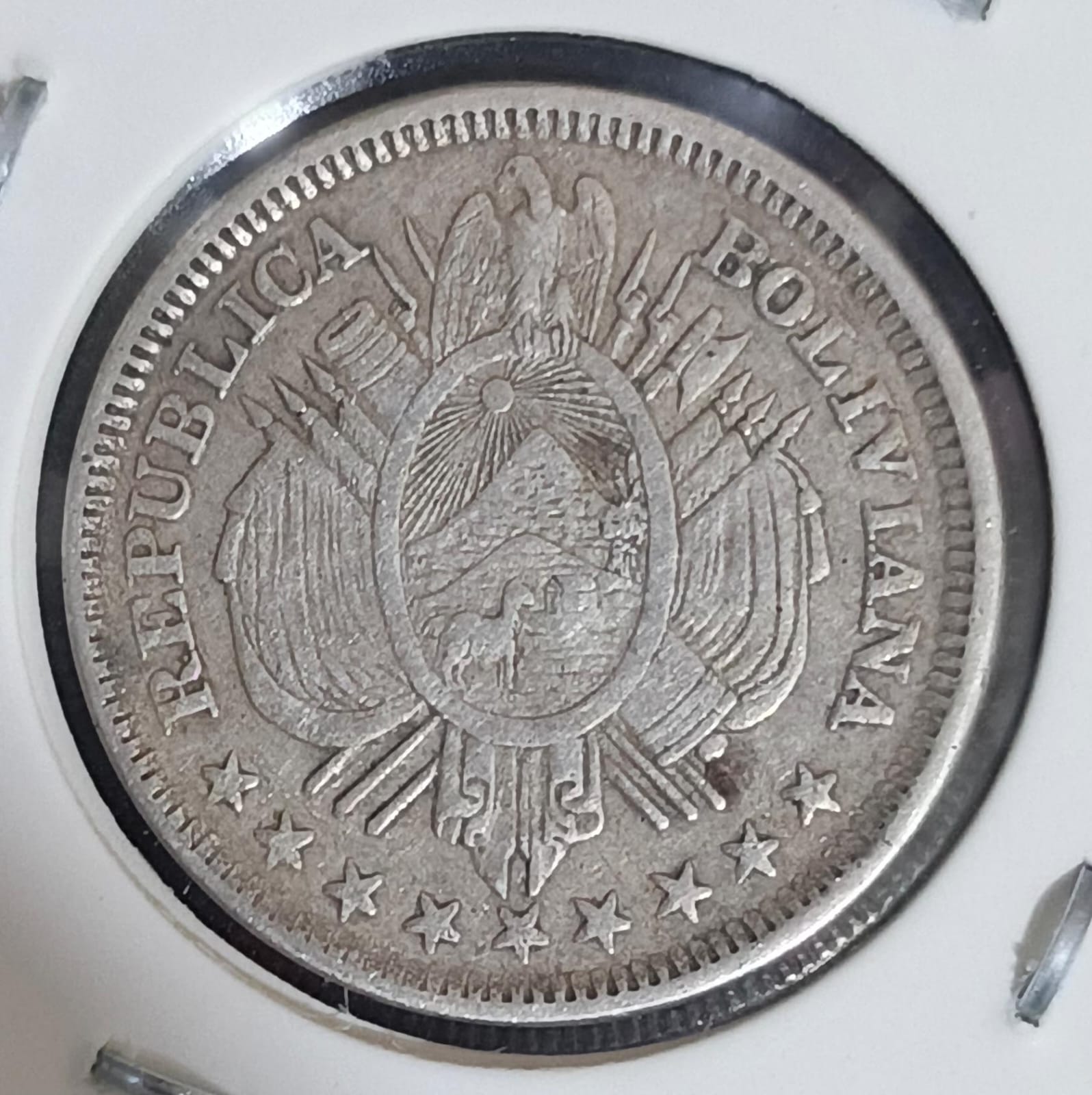 Reverso de 20 centavos 1885
