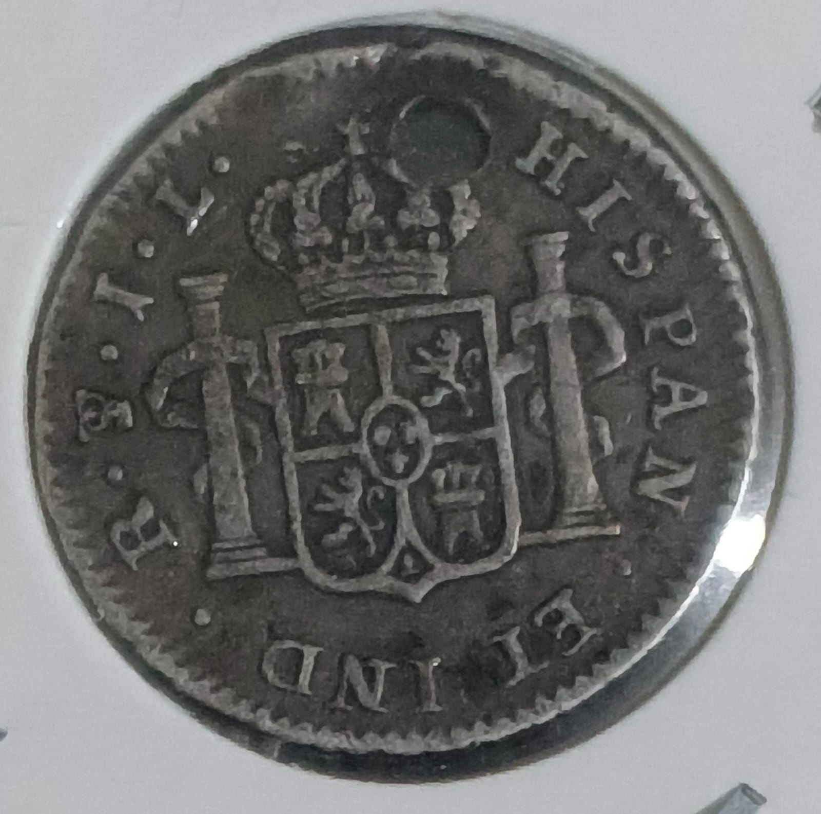 Reverso de 1/2 REAL BOLIVIANO 1825