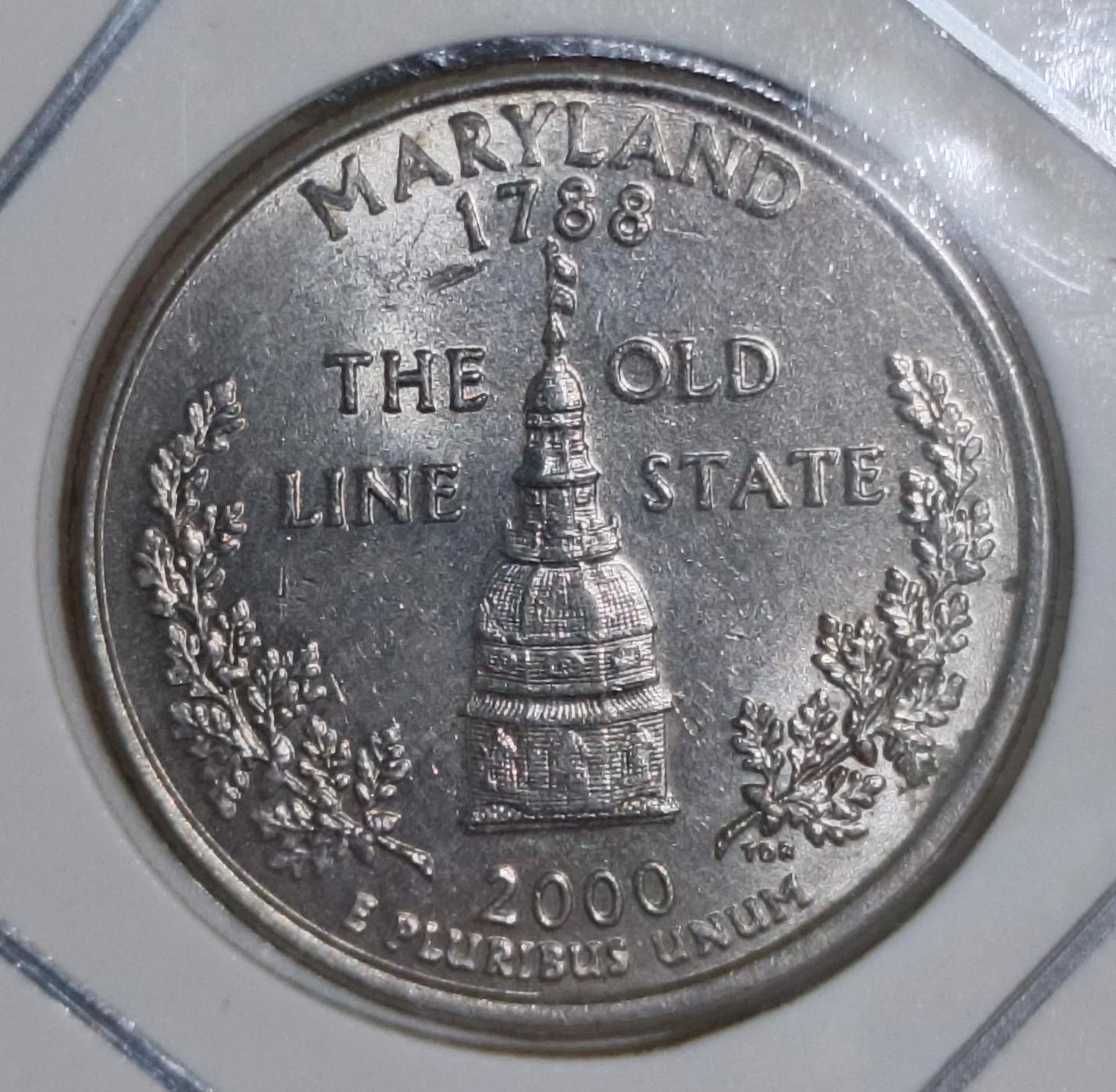 Reverso de Quarter dollar 2000 Maryland P
