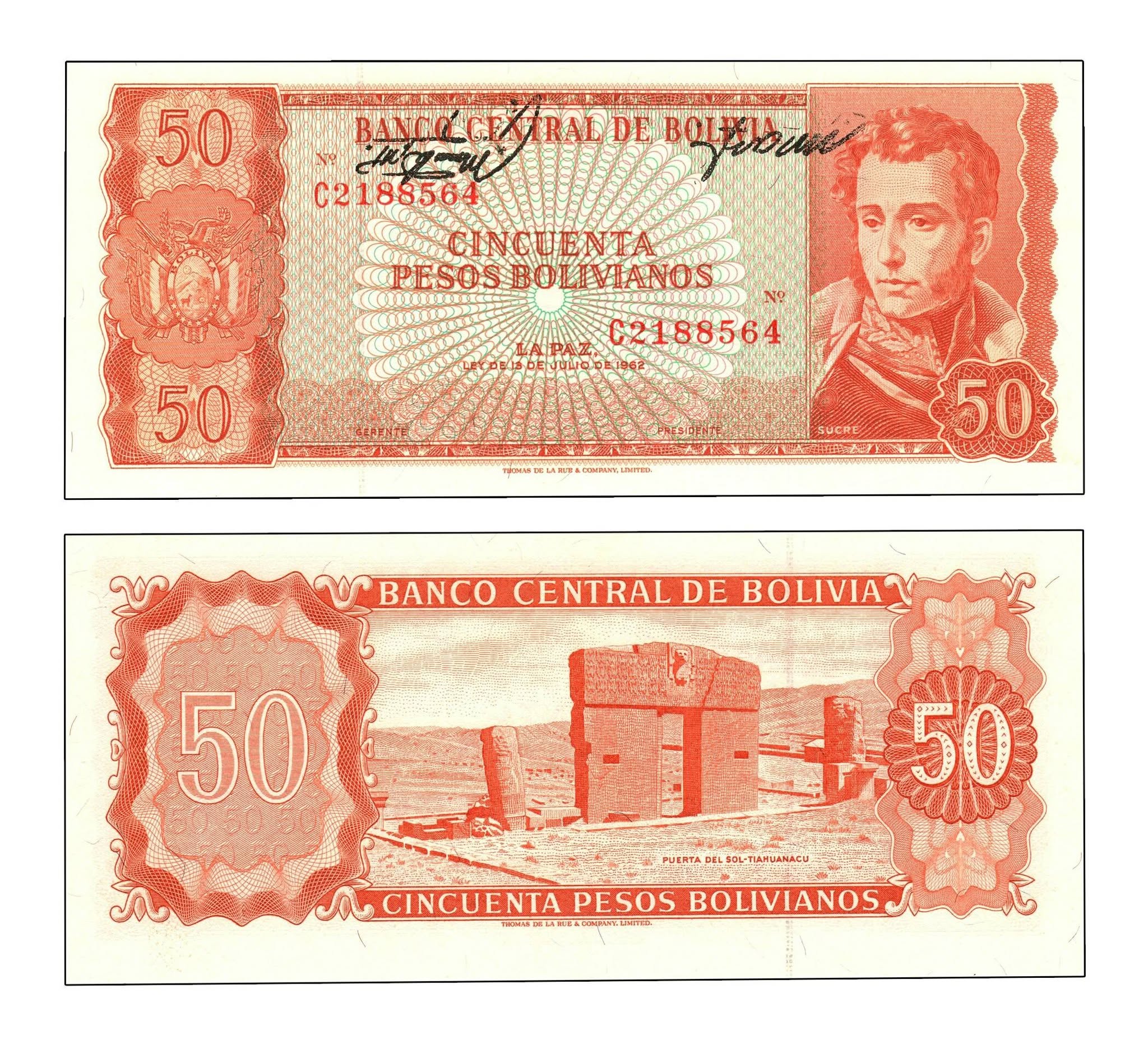 LA FALLA EN LA IMPRESIÓN DE BILLETES BOLIVIANOS EN LA EMISIÓN DE 1962