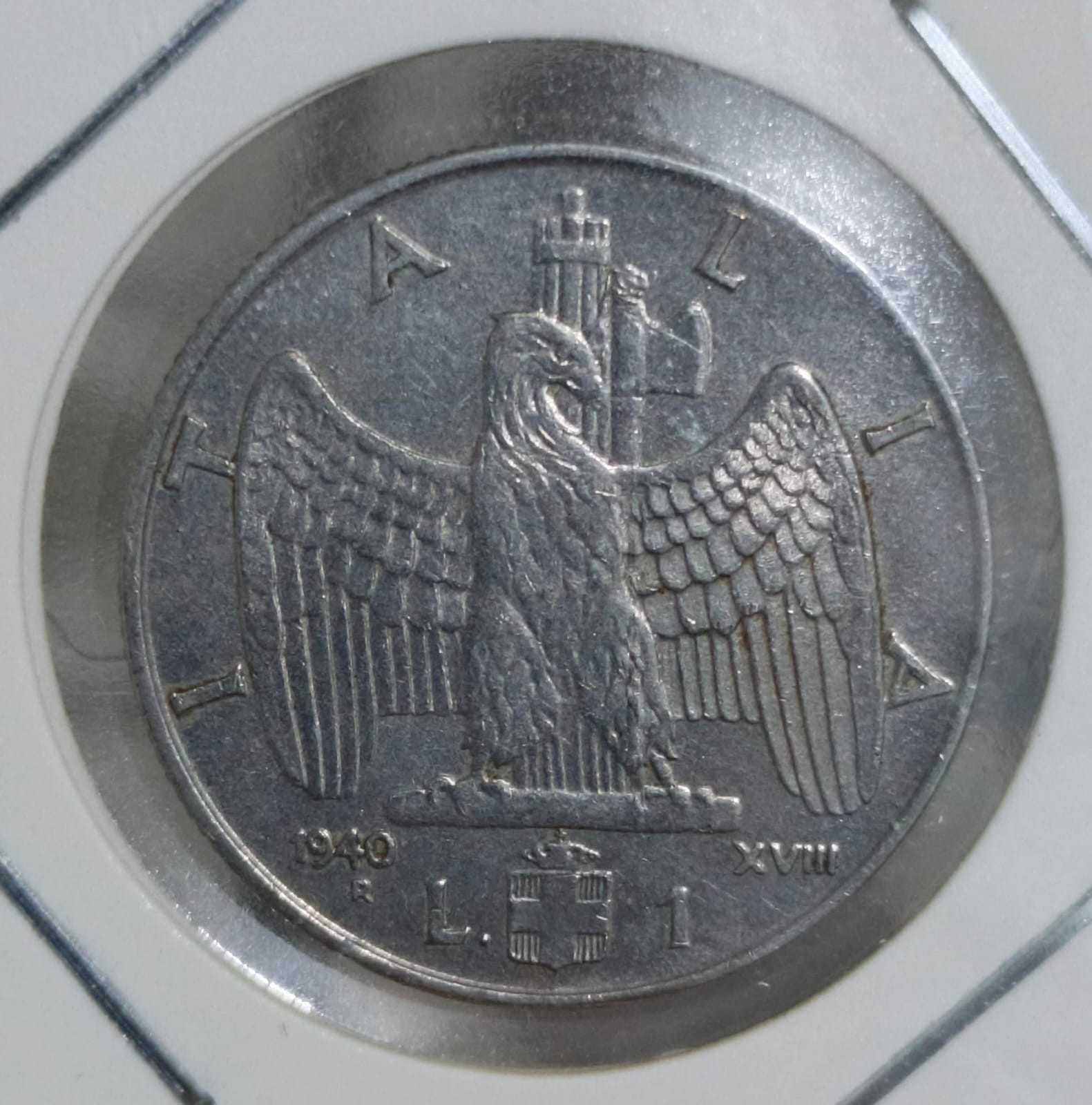 Reverso de 1 lira 1940